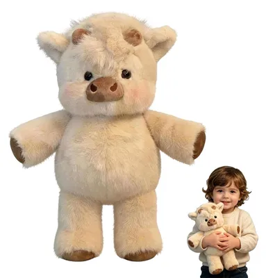 Image de Vache en peluche, jouet doux, 30 cm, pour enfants