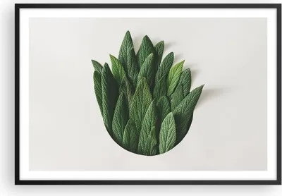 Produktbild von Gerahmtes Poster - Schwarzer Rahmen - Salbei Medizin Blätter - 91,5x61 cm - Wand Bild - Wanddeko - Wandbilder - Kunstposter - Wandposter - Bilderrahmen - Bilder - Kunstdruck - P2BAA91x61-4859