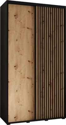 Produktbild von MEBLE KRYSPOL Lanko 1 Schrank mit 2 Schiebetüren - 235,2x140x45 cm - Schwarz Artisan Schwarz