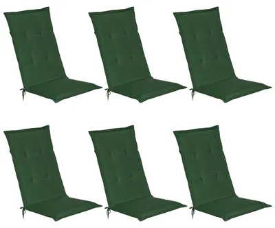 Produktbild von Beautissu 6er Set Gartenstuhlauflage Loft HL Dunkelgrün, 120x50x6cm