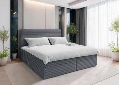 Produktbild von AX LIVING Grau Bett Sevdayla Boxspringbett mit Bettkasten 180x200 cm