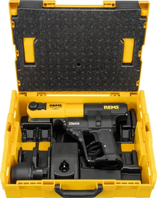 Produktbild von Rems Akku-Press ACC Basic-Pack f. Pressverbindungen D 10-108(110) mm, D 3/8-4, Akku 14,4 V/3,0 Ah, Schnellladegerät, in L-BOXX