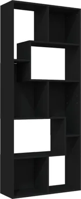 Image de Bibliothèque noire 67x24x161 cm bois composite