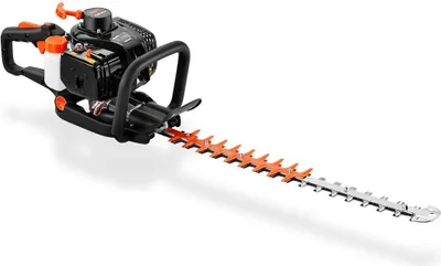 Produktbild von FUXTEC Benzin-Heckenschere FX-MH123ECO, Heckenschneider mit langlebigen Profi-Klingen, 60 cm Schwertlänge, 56 cm Schnittlänge, ergonomischer 90° Griff