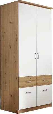 Produktbild von Kleiderschrank - Alpinweiß - Artisan Eiche Nachbildung - 91 x 199 cm - 2 Türen