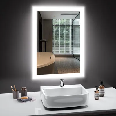 Produktbild von GIMBELEN Badezimmer Spiegel mit Beleuchtung, 45 x 60cm LED Bad Spiegel mit Licht, Antibeschlag, Badezimmerspiegel mit 2 Lichtfarben, 3000K / 6500K