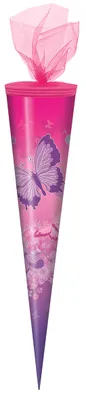 Produktbild von Schultüte / Zuckertüte / 50cm / rund / "Schmetterling"