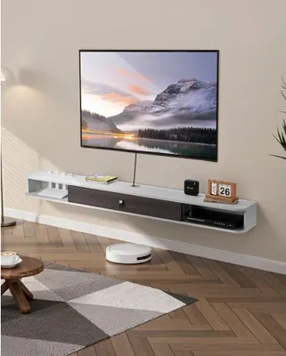 Obrázek produktu pro Závěsná skříňka na TV s otvorem na kabel - Závěsná skříňka na TV bílá 180cm
