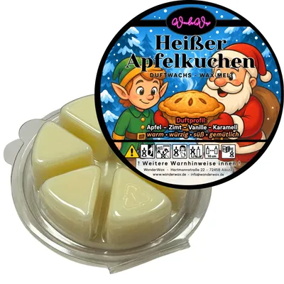 Produktbild von WonderWax Duftwachs Weihnachten Wax Melts für Duftlampe, 6 Ecken Duftmelt Wachsmelt Sojawachs Duftwachs Würfel für Raumdüfte, Wachs Duftöl Winter Indoor Schmelzen für Aromalampe Heißer Apfelkuchen
