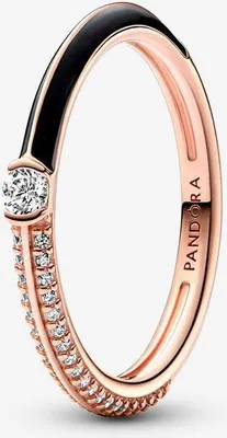 Produktbild von Pandora Me 182528C01 Doppelring Damen Pavé & Schwarz 14k Rosé Vergoldet Gr. 48