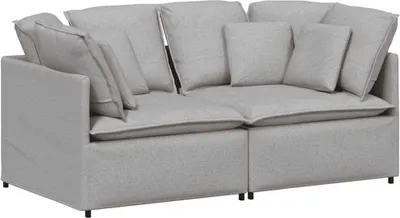 Produktbild von vidaXL Modulares Sofa mit Kissen Stoff Wolkengrau