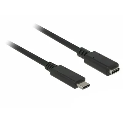 Produktbild von DeLOCK 85532, 0,5 m, USB C, USB C, USB 3.2 Gen 1 (3.1 Gen 1), Schwarz