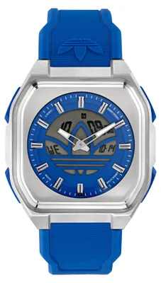 Produktbild von Adidas Uni Uhr CITY TECH SIX SST Silikon blau AOFH26016