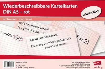 Image de Fiches réinscriptibles format DIN A5 - rouges