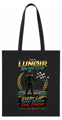 Productafbeelding van Stoffentas zwart – Katoenen tas met autosportmotief – LUNØIR ©