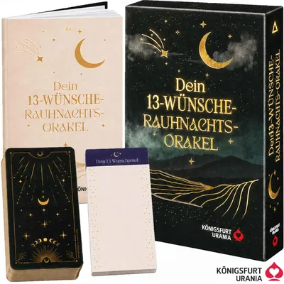 Produktbild von Dein 13-Wünsche Rauhnachts-Orakel - 37 farbige Karten und Wünschezetteln und einem 48-seitigem Booklet