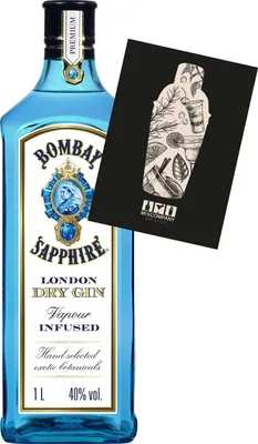 Produktbild von Bombay Sapphire Distilled London Dry Gin, 1L (40% vol) Vapour infused - [Enthält Sulfite]