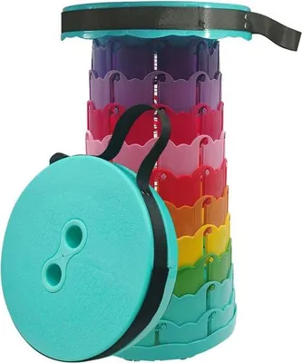 Obrázek produktu pro Skládací kempingová lavice, barevný design, praktická a skladná, ideální na rybaření, kempování a výlety.
