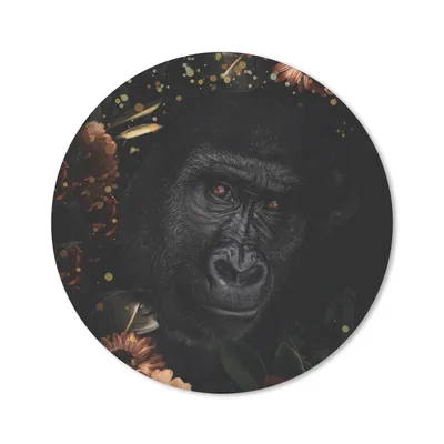 Produktbild von MuchoWow® Mauspad Mousepad Affe - Tiere - Blumen - Licht 50x50 cm - Mousepads - Maus Mat - Pad - Mausunterlage - Vinyl