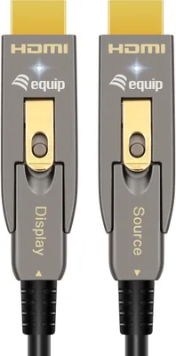 Produktbild von Equip HDMI 2.0 Abnehmbares aktives optisches Kabel Typ D + A, 20m, 4K/60 Hz, 20 m, HDMI Type-A/HDMI Type-D, HDMI Type-A/HDMI Type-D, 3D, 18 Gbit/s, Schwarz
