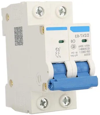 Obrázek produktu pro Elektronický jistič proti zkratu 400 V, 6 A, střídavý proud – 2pólový, 20 000 cyklů