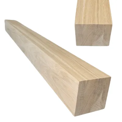 Produktbild von Kantholz - Eichenholz - 8 x 8 x 110 cm - Scharfe Kanten - Für Geländer, Treppen, Möbel - Holzpfosten