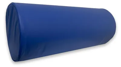 Zdjęcie produktu dla Poduszka rolkowa QUIRUMED, 55 x 20 cm, niebieska, sztuczna skóra, ergonomiczna, wypełniona pianką