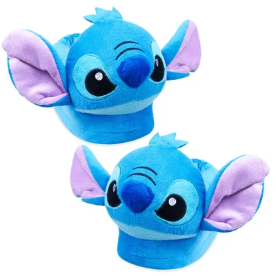 Produktbild von Disney Hausschuhe Damen Stitch 3D, Eeyore 3D und Baby Yoda 3D Plüsch Warme Flauschige Slippers Lustig (Blau Stitch, numeric_36)