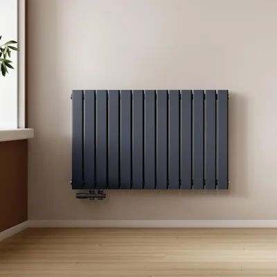 Produktbild von EMKE Heizkörper Flach 63 x 100,6 cm Doppellagig 1308 W Anthrazit Design Paneelheizkörper