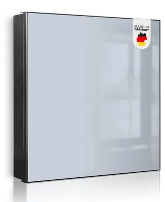 Zdjęcie produktu dla Metalowa szafka na klucze banjado, wymiary 30 x 30 cm, z 32 haczykami, z możliwością wykorzystania jako tablica magnetyczna, korpus czarny, zawiasy po prawej stronie, kolor lodowoniebieski [SKG2 0038]