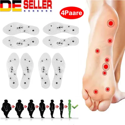 Produktbild von 4 Paar Magnetische orthopädische Einlegesohlen Massage Schuheinlagen Akupressur