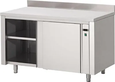 Produktbild von Gastro M Edelstahl Wärmeschrank 200cm -digital Thermostat - Schiebetüren - 230V