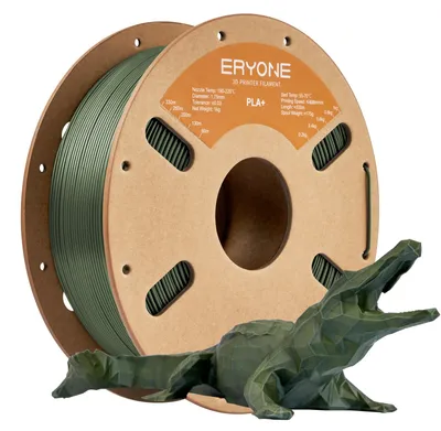 Zdjęcie produktu dla ERYONE PLA+ Filament, 1,75 mm, filament do drukarki 3D, profesjonalna precyzja wymiarowa +/- 0,03 mm, 1 kg (2,2 lbs) na rolkę, kolor oliwkowy
