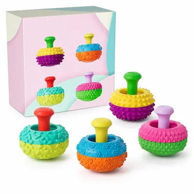 Produktbild von Fidget Toy 4er Set aus Silikon, Sensorik Spielzeug & Anti Stress Spielzeug für Kinder und Erwachsene, Schreibtisch Gadget mit verschiedenen Texturen