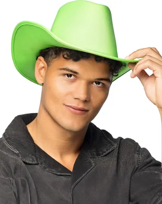 Immagine prodotto di Cappello da cowboy verde neon per adulti - Taglia unica