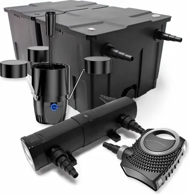 Produktbild von Wiltec Komplettset: CBF-350B Teichfilter bis 60000 L Teichfilteranlage als Durchlauffilter, NEO10000 Teichpumpe 10000l/h 80W, CUV-236 Teichklärer UVC Klärer mit 36W, CSP-250 Schwimmskimmer 2500l/h 45W