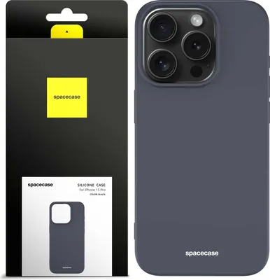 Image de Coque en silicone SPACECASE Coque en silicone pour iPhone 15 Pro Noir