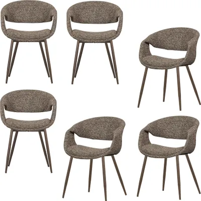 Produktbild von WOOOD Yossi Esszimmerstuhl mit Metall Gestell und Stoffbezug, 78x57x57 cm, Kupfer/ Braun