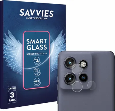 Produktbild von 3x Savvies Schutzglas Folie für Motorola Edge 50 Neo (NUR Kameraschutz) 9H Panzer Schutzfolie Glas Displayschutz klar transparent