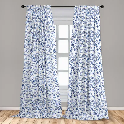 Obrázok produktu pre Abakuhaus, záclony, kvetinový vzor, dvojdielna sada, 150 x 225 cm