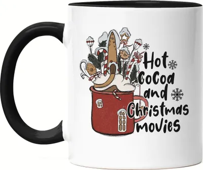 Produktbild von Hot Cocoa And Christmas Movies Tasse Schwarz Weihnachten Weihnachtsfilme Christmas Movies Heilig Abend Kakao