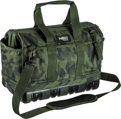 Produktbild von Robuste Werkzeugtasche mit 22 Taschen und Schultergurt camouflage