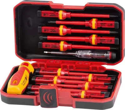 Image de Jeu de tournevis Strend Pro SDX61-113, VDE, 12 pieces + testeur, d'électricien, 1000V