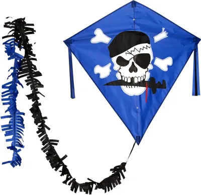 Produktbild von Wolkenstürmer Kinderdrachen Eddy Freddy (blau), Einleinerdrachen mit Glasfasergestänge - flugfertig inkl. Schnur