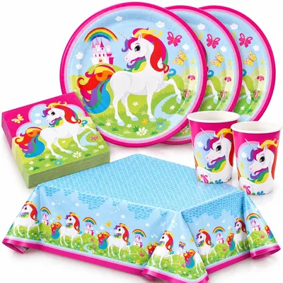 Produktbild von Einhorn Partyset 37 tlg. zum Kindergeburtstag