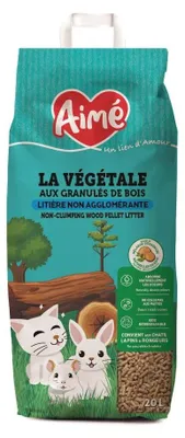 Holzgranulat Einstreu für Katzen & Kleintiere, 20 l, sehr saugfähig