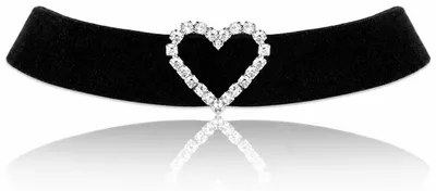 Produktbild von LUISIA® Samt Kropfband "Strass Herz" aus Kristallen von Swarovski® | Schwarz