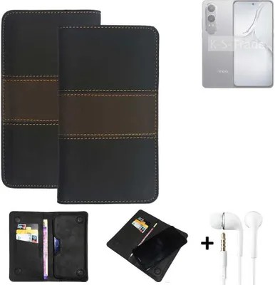 Produktbild von K-S-Trade Handyhülle + Kopfhörer kompatibel mit Oppo K12x Schutzhülle Walletcase Bookstyle Tasche Schutz Case Hülle Wallet Cover Kunstleder