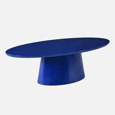 Produktbild von sweeek - Ovaler Couchtisch mit Hochglanz-Oberfläche - Blau