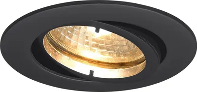 Zdjęcie produktu dla Lampa sufitowa wpuszczana okrągła H 230 V, maks. 50 W, ø 88 mm, czarny mat